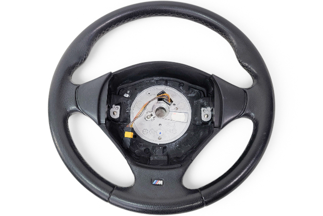 1997-2002 BMW Z2 3-Spoke Leather Chrome Line Steering Wheel Black, 32-30-1-096-778, F040, OEM, 1997, 1998, 1999, 2000, 2001, 2002