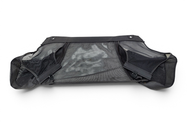 1996-2002 BMW Z3 Rear Convertible Leather Wind Deflector Mesh Screen Unit Black, 82-15-0-002-109, F040, OEM, 1996, 1997, 1998, 1999, 2000, 2001, 2002