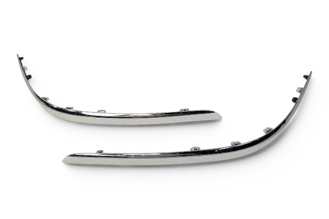 2005-2008 Acura RL Front Bumper Molding Trim Spacer Pad Protector White Pearl Set, F047, OEM, 2005, 2006, 2007, 2008