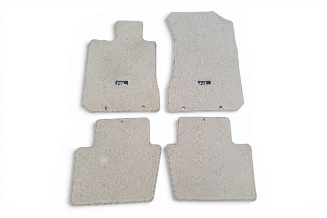 2005-2008 Acura RL Interior Carpet 4 Piece Floor Mat Set Cream Ivory, 83600-SJA-A01ZC, F047, OEM, 2005, 2006, 2007, 2008