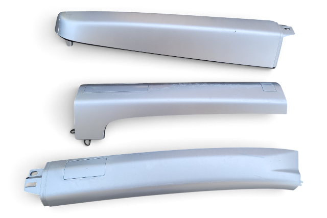2007-2010 Honda Element SC Roof Panel Molding Right/Passenger Set Silver Metallic, 75235-SCV-A11ZB, F048, OEM, 2007, 2008, 2009, 2010