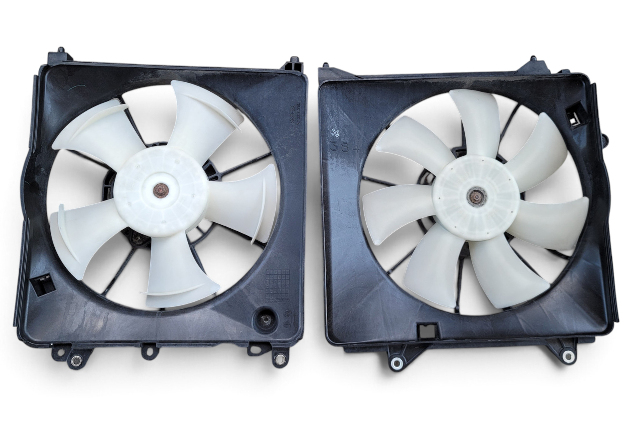 2011-2016 Honda CR-Z CRZ A/C Radiator Cooling Fan Set w/ Shroud 38611-RBB-003, F050, OEM, 2011, 2012, 2013, 2014, 2015, 2016