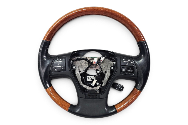 2010-2013 Lexus RX350 RX450h Wood Leather Steering Wheel, 45100-48390-C1, F053, OEM, 2010, 2011, 2012, 2013