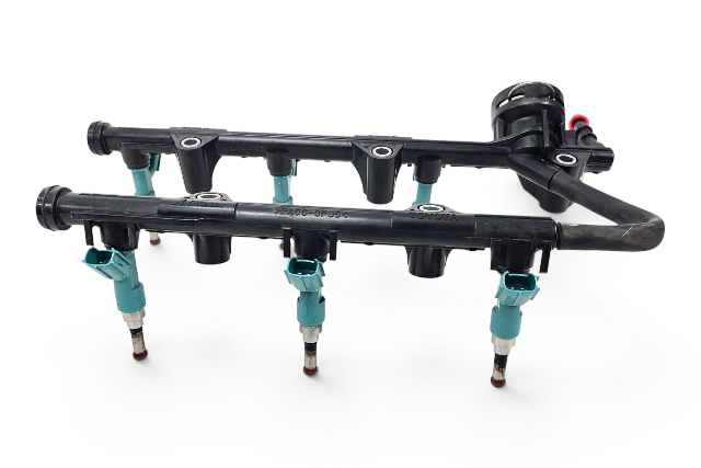 2010-2015 Lexus RX450H Fuel Rail Injector Assembly W/ 6 Injectors 23870-0P011, F053, OEM, 2010, 2011, 2012, 2013, 2014, 2015