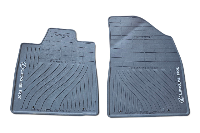 2010-2012 Lexus RX450H Front All Weather Rubber Floor Mats Left Right, PT908-48102-02, F053, OEM, 2010, 2011, 2012