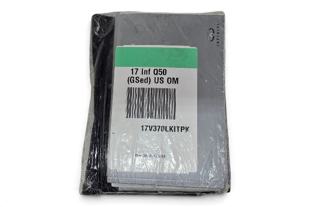 2017 Infiniti Q50 Owners Manual Book Set W/ Storage Case US English 17V370LKITPK, F057, OEM, 2017