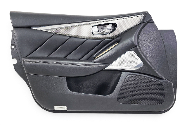 2016-2018 Infiniti Q50 Front Left Door Panel Black, 80901-6HE0A, F057, OEM, 2016, 2017, 2018