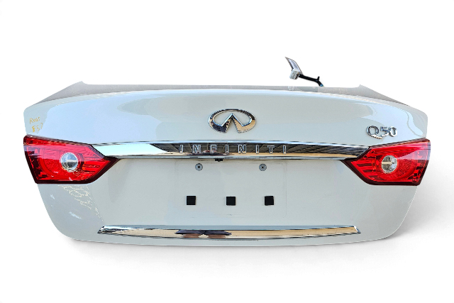 2014-2018 Infiniti Q50 Trunk Deck Lid Tail Gate White, H430M-4HBMA, F057, OEM, 2014, 2015, 2015, 2016, 2017, 2018
