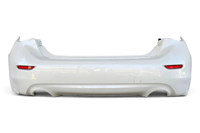 2014-2018 Infiniti Q50 Rear Bumper Cover W/Parking Sensors White, 85022-4GA0H, F057, OEM, 2014, 2015, 2016, 2017, 2018