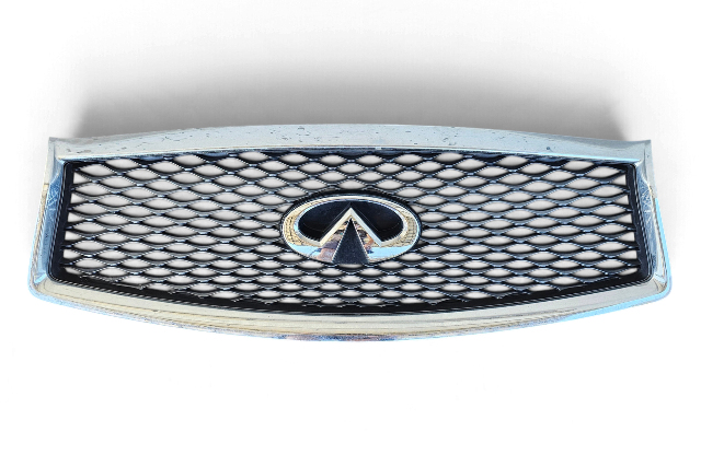 2014-2018 Infiniti Q50 Front Bumper Grill Grille Chrome, 62310-4HB1B, F057, OEM, 2014, 2015, 2016, 2017, 2018