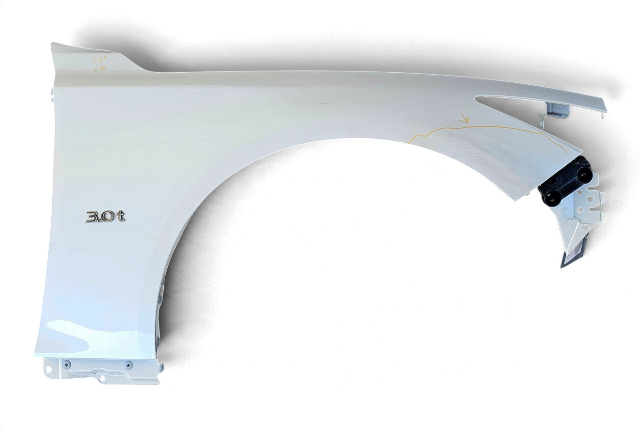 2014-2023 Infiniti Q50 Front Fender Right/Passenger w/Molding White, F3101-4HKMA, F057, OEM, 2014, 2015, 2016, 2017, 2018, 2019, 2020, 2021, 2022, 2023