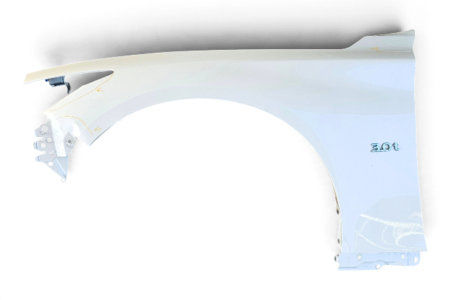 2014-2023 Infiniti Q50 Front Fender Left/Driver w/Molding White, F3101-4HKMA, F057, OEM, 2014, 2015, 2016, 2017, 2018, 2019, 2020, 2021, 2022, 2023