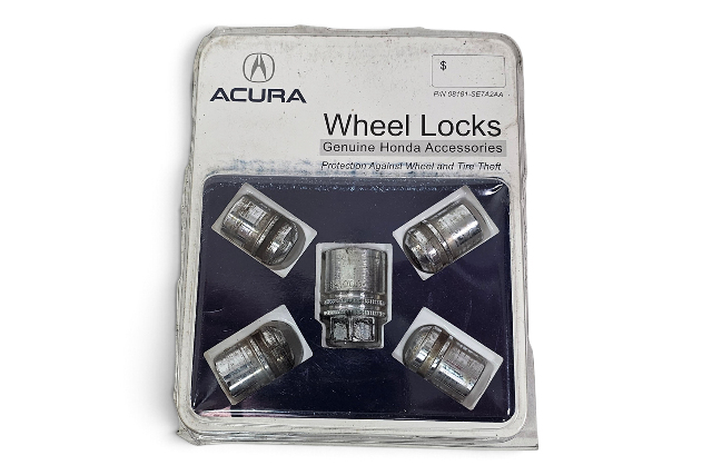 1999-2008 Acura TL Type-S Wheel Lock Lug Nut Set W/ Key 08181-SE7A2AA, F059, OEM, 1996, 1997, 1998, 1999, 2000, 2001, 2002, 2003, 2004, 2005, 2006, 2007, 2008