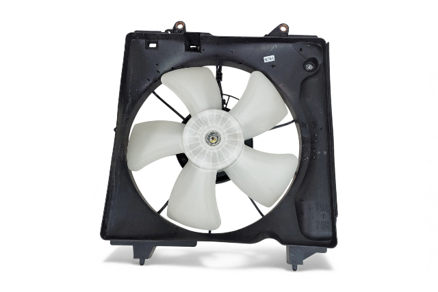 Honda HR-V HRV 16-21 Left Condenser Radiator Cooling Fan w/ Shroud, 38616-5R1-003, 19015-51B-H01, RNDM, OEM, 2016, 2017, 2018, 2019, 2020, 2021