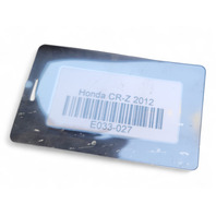 Honda CR-Z CRZ 11-15 Front Right/Passenger Side Fender Liner, 74101-SZT-G00, E033, OEM, 2011, 2012, 2013, 2014, 2015
