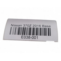 Nissan 370Z 09-20 Sun Shade Visor Left/Right Set Black 96401-1EJ0A, E038, OEM, 2009, 2010, 2011, 2012, 2013, 2014, 2015, 2016, 2017, 2018, 2019, 2020