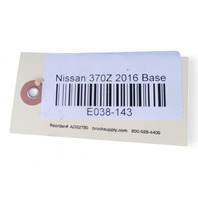 Nissan 370Z 09-20 Left Air Cleaner Body Intake Duct 16500-EV11B, E038, OEM, 2009, 2010, 2011, 2012, 2013, 2014, 2015, 2016, 2017, 2018, 2019, 2020