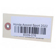 Honda Accord 18-22 Fender Liner, Rear Right/Passenger Side 74540-TVA-A00, E039, OEM, 2018, 2019, 2020, 2021, 2022