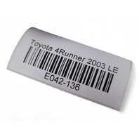 Toyota 4Runner 03-09 Exterior Door Handle, Front Left/Driver 69202-28010, E042, OEM, 2003, 2004, 2005, 2006, 2007, 2008, 2009