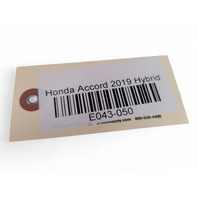 Honda Accord 19-22 Sedan Rear Door Panel Trim Left/Driver Black, 83750-TVA-A21ZA, E043, OEM, 2019, 2020, 2021, 2022