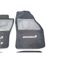 Mazda 3 Speed 04-09 Carpet Floor Mats 4 Piece Set Black, 0000-8B-L03B-30, E044, OEM, 2004, 2005, 2006, 2007, 2008, 2009
