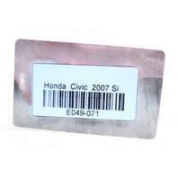 Honda Civic SI 06-11 Radiator Support Upper Tie Bar Red 04602-SNE-A01, E049, OEM, 2006, 2007, 2008, 2009, 2010, 2011