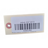 Infiniti G37 08-13 Air Cleaner Duct Tube Left/Driver Side 16576-EY00B, E050, OEM, 2008, 2009, 2010, 2011, 2012, 2013