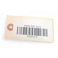 Infiniti G37 09-13 Convertible Top Folding Parcel Shelf Frame 79906-JJ51A, E050, OEM, 2009, 2010, 2011, 2012, 2013