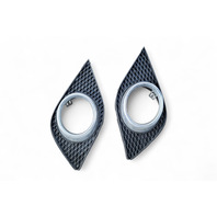 Infiniti G37 10-13 Front Bumper Cover Fog Light Grille Bezel Left/Right, Set, 62257-1NL0A, E050, OEM, 2010, 2011, 2012, 2013