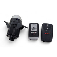 Acura MDX 14-20 Engine Start Stop Ignition Switch Button W/Fob Key, Key Case Set(3) 35881-TZ5-A01 E051, OEM, 2014, 2015, 2016, 2017, 2018, 2019, 2020