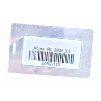 Acura RL 05-08 Engine Cover 3.5L 17121-RJA-A01, E052, OEM, 2005, 2006, 2007, 2008