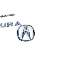 Acura RL 05-14 Rear Trunk Lift-gate Deck Lid Emblem "Acura", "RL", "SH-AWD" 75711-SJA-A01, E052, OEM, 2005, 2006, 2007, 2008, 2009, 2010, 2011, 2012, 2013, 2014