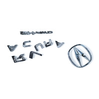 Acura RL 05-14 Rear Trunk Lift-gate Deck Lid Emblem "Acura", "RL", "SH-AWD" 75711-SJA-A01, E052, OEM, 2005, 2006, 2007, 2008, 2009, 2010, 2011, 2012, 2013, 2014