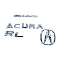 Acura RL 05-14 Rear Trunk Lift-gate Deck Lid Emblem "Acura", "RL", "SH-AWD" 75711-SJA-A01, E052, OEM, 2005, 2006, 2007, 2008, 2009, 2010, 2011, 2012, 2013, 2014