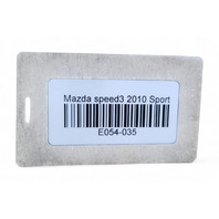 Mazda 3 Speed 10-13 Rear Bumper Reinforcement Impact Bar BBN9-50-260C, E054, OEM, 2010, 2011, 2012, 2013