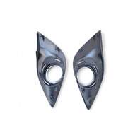 Mazda 3 Speed 10-13 Front Bumper Cover Fog Light Grille Bezel Left/Right, Set, BBN6-50-C11C, E054, OEM, 2010, 2011, 2012, 2013