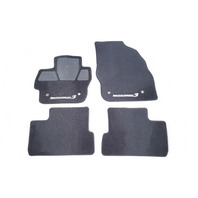 Mazda 3 Speed 09-13 Carpet Floor Mats 4 Piece Set Black, 0000-8B-L65, E054, OEM, 2009, 2010, 2011, 2012, 2013