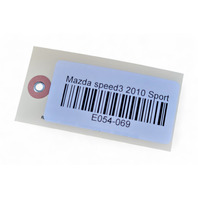 Mazda 3 Speed 10-13 Front Air Cleaner Flow Inlet Duct LF8J-13-20X, E054, OEM, 2010, 2011, 2012, 2013