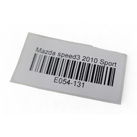 Mazda 3 Speed 10 Seatbelt Retractor Front Right/Passenger Black BBY4-57-L30A-01, E054, OEM, 2010