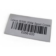 Lexus IS300 01-05 Rear Door Audio Speaker Left/Right Set of 2 86160-53150, E056, OEM, 2001, 2002, 2003, 2004, 2005