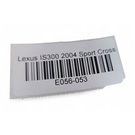 Lexus IS300 01-05 Door Handle Actuator Lock Latch Front Right 69320-53081, E056, OEM, 2001, 2002, 2003, 2004, 2005