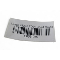 Lexus IS300 01-05 Door Molding Trim Front/Left Rear/Left, Dark Grey, 75742-53020-B1, 75732-53020-B1, E056, OEM, 2001, 2002, 2003, 2004, 2005