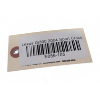 Lexus IS300 01-05 Window Glass Regulator W/ Motor Rear Left/Driver 69804-53020, E056, OEM, 2001, 2002, 2003, 2004, 2005