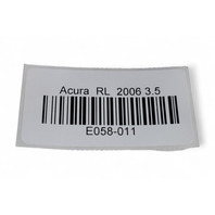 Acura RL 05-10 Side View Mirror, Left/Driver, Red, 76250-SJA-315ZG, E058, OEM, 2005, 2006, 2007, 2008, 2009, 2010