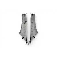 Subaru Forester 19-24 Front Grey Pillar Cover Trim Garnish Left/Right Set, 94010SJ001ME, E064, OEM, 2019, 2020 2021, 2022, 2023, 2024