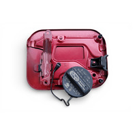 Lexus ES300h 13-18 Fuel Filler Gas Lid Door Red, 77350-33220, E068, OEM, 2013, 2014, 2015, 2016, 2017, 2018