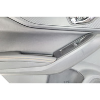 Subaru Crosstrek 18-23 Rear Door Panel Trim Left/Driver Black/Orange Stitching, 94226FL170SJ, E072, OEM, 2018, 2019, 2020, 2021, 2022, 2023