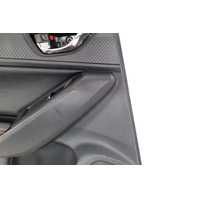 Subaru Crosstrek 18-23 Rear Door Panel Trim Left/Driver Black/Orange Stitching, 94226FL170SJ, E072, OEM, 2018, 2019, 2020, 2021, 2022, 2023