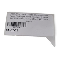 2013-2014 Lexus GS350 Climate Control Panel CD Player Radio Receiver, P10082, 86130-30100-1, E077, OEM, 2013, 2014