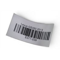 Lexus GS350 13-14 Rear Right Seat Belt Black, 73360-30530-C0, E077, OEM, 2013, 2014